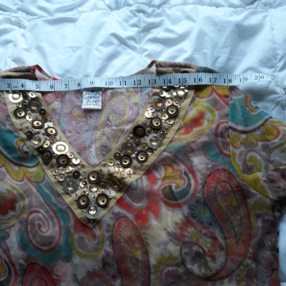 Parsley & Sage Sheer Beach Cover Top XL - Picture 7 of 8